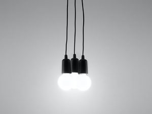 Miniatura 4 - Černá závěsná lampa se třemi zdroji světla v moderním stylu