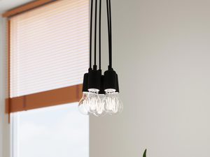 Miniaturka 15 - Designerska czarna lampa wisząca z żarówkami LED