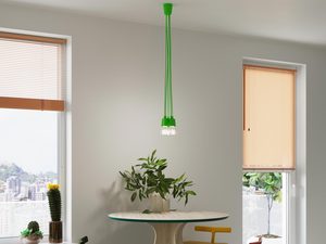 Miniaturka 7 - Zielona lampa sufitowa LED nad stołem w nowoczesnej jadalni
