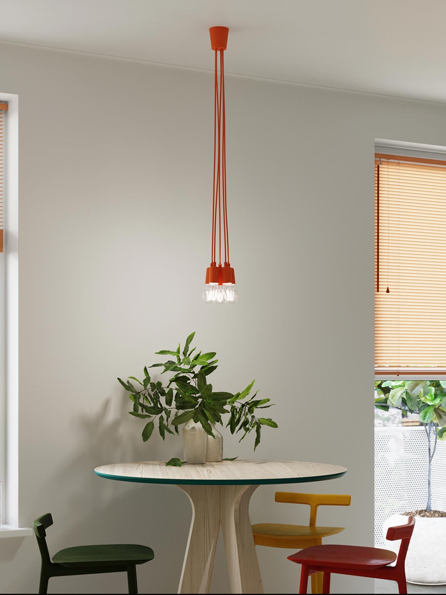 Designerska lampa LED w kolorze białym z źródłami światła Designerska lampa LED w kolorze białym z źródłami światła