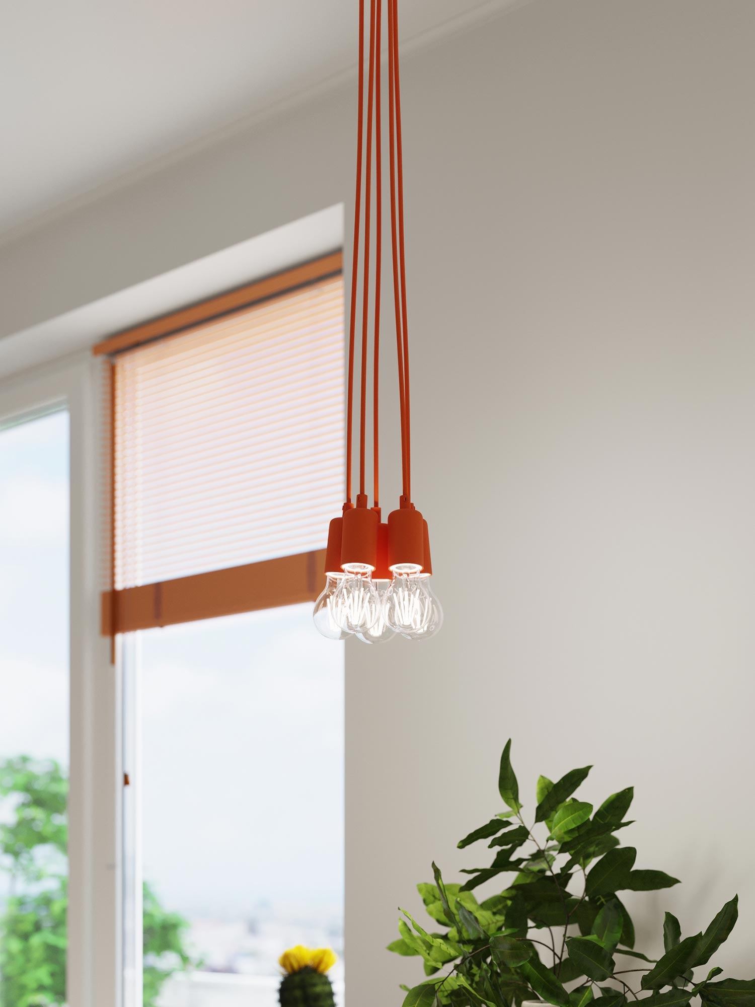 Nowoczesna lampa wisząca z białymi kloszami LED Nowoczesna lampa wisząca z białymi kloszami LED