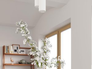 Miniatura 9 - Bílé závěsné lampy s dřevěným akcentem nad stolem