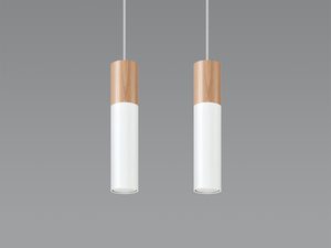 Miniatura 5 - Závěsná lampa v kuchyni s bílým a dřevěným povrchovou úpravou