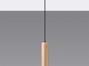 Miniaturka 1 - Drewniana lampa na ciemnym tle – minimalistyczna forma