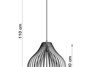 Miniaturka 6 - Techniczny rysunek lampy gruszkowej z wymiarami – wysokość 110 cm