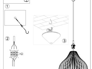 Miniaturka 7 - Rysunek techniczny lampy w formie gruszki – instrukcja montażu