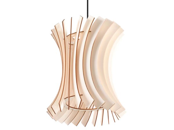 Drewniany klosz w stylu organicznym – nowoczesna forma żyrandola