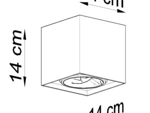 Miniatura 6 - Technický výkres oprawy sufitowej z betonu 14x14 cm