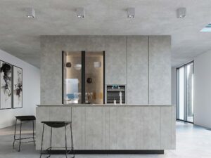 Miniatura 3 - Elegantní a surowa betonová závěsná lampa na pozadí bílé stěny