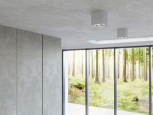 Miniatura 5 - Detailní záběr na teksture surowego betonu v lampie závěsné