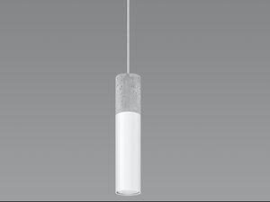Miniaturka 1 - Designerska lampa wisząca z betonowym kloszem i białym światłem