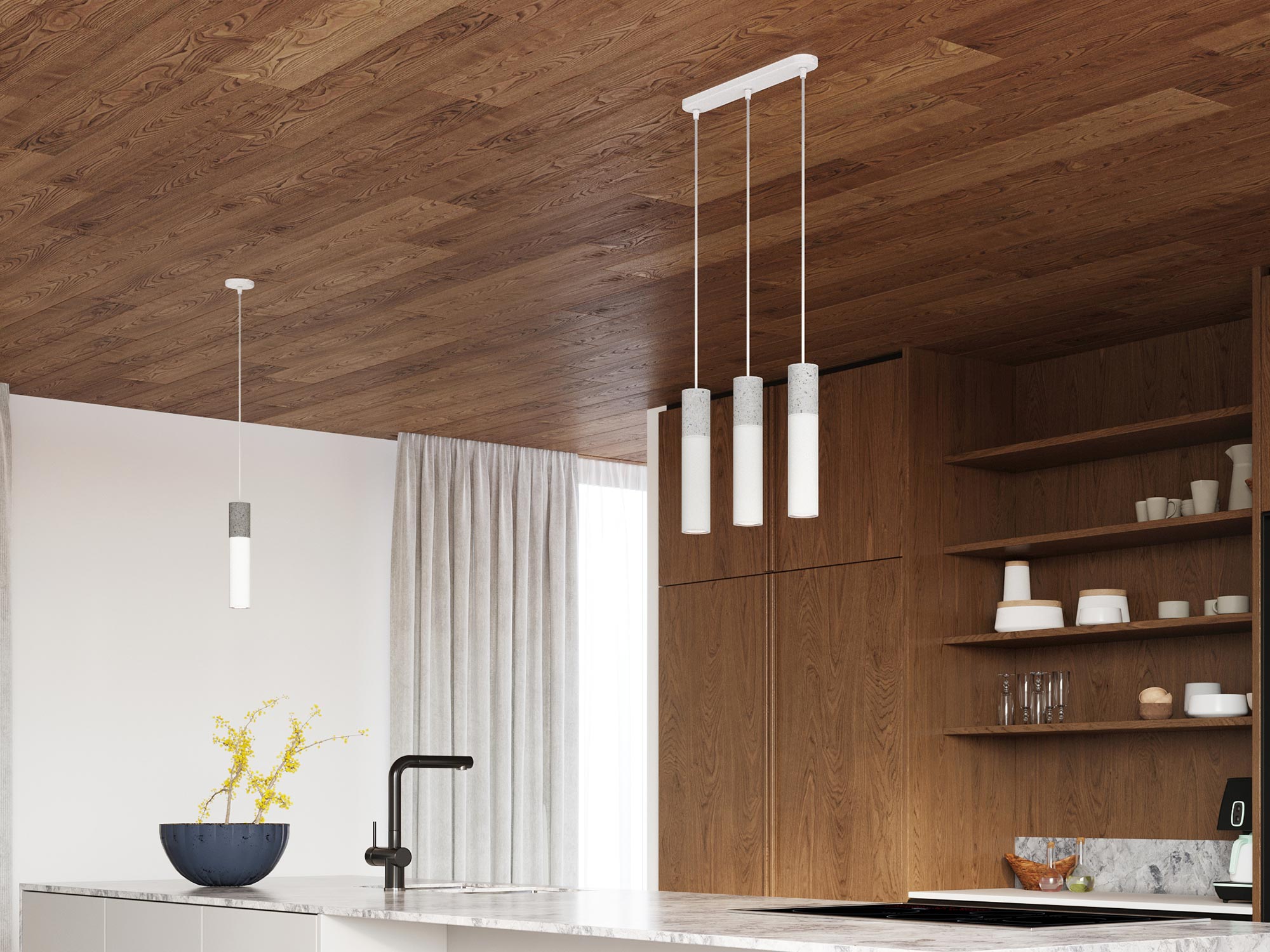 Zestaw lamp nad blatem w stylu industrialnym — kuchnia i jadalnia Zestaw lamp nad blatem w stylu industrialnym — kuchnia i jadalnia