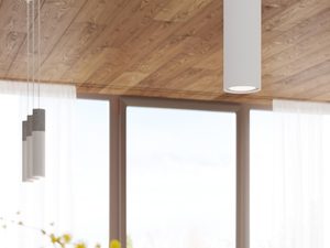 Miniatura 9 - Závěsná lampa v bílém povrchové úpravě z betonowym akcentem