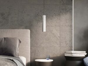 Miniaturka 3 - Lampa wisząca z betonu zawieszona przy łóżku – styl nowoczesny