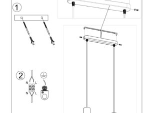 Miniaturka 7 - Rysunek montażu lampy betonowej z detalami technicznymi