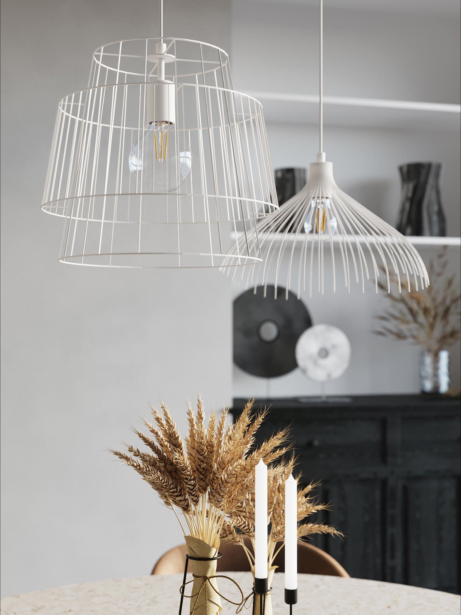 Lampa z metalowymi prętami w stylu nowoczesnym i industrialnym Lampa z metalowymi prętami w stylu nowoczesnym i industrialnym