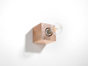 Miniatura 1 - Moderní lampa LED na dřevěným szescianie namontovaná na stěně