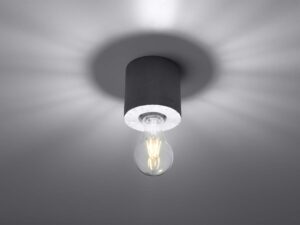 Miniaturka 2 - Lampa sufitowa w stylu industrialnym z czarnej betonowej oprawy