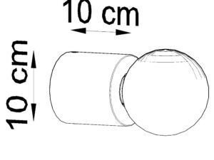 Miniaturka 6 - Techniczny szkic lampy z betonowym cylindrem i żarówką LED