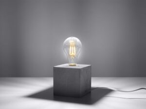 Miniatura 2 - Moderní lampa dekorativní z betonovou základnou a žárovkou vintage