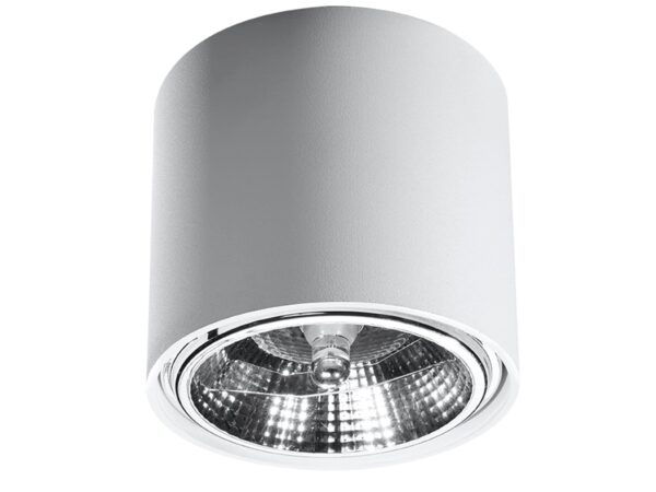 Lampa LED srebrna z wyrazistym odbłyśnikiem, montaż natynkowy