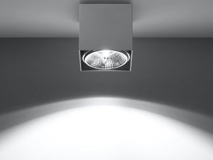 Miniatura 2 - LED lampa čtvercová šedá z reflektorem, mocne světlo