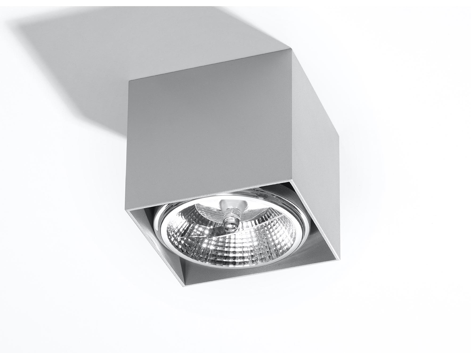 Szara kwadratowa lampa LED z odbłyśnikiem o wysokim połysku Szara kwadratowa lampa LED z odbłyśnikiem o wysokim połysku