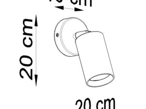 Miniatura 6 - Technický výkres nástěnného svítidla – výška 20 cm, průměr klosza 10 cm