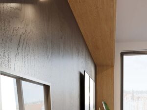 Miniaturka 5 - Lampa sufitowa z reflektorami w jasnym drewnie – nowoczesny salon