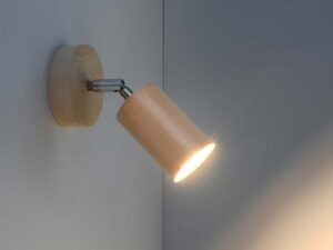 Miniatura 2 - Nástěnné svítidlo s dřevěným cylindrycznym stínidlem – světlo punktowe