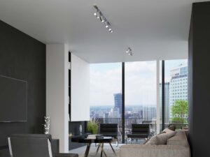 Miniaturka 13 - Nowoczesny apartament z chromowanymi reflektorami sufitowymi
