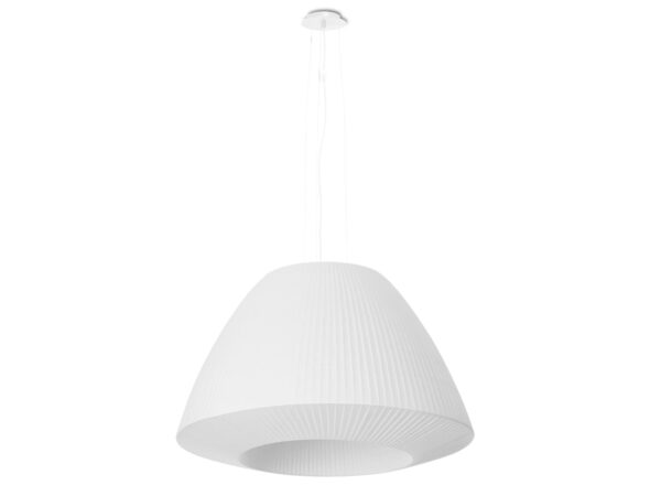 Designová bílá LED lampa o teksturowanej powierzchni