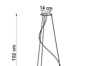 Miniatura 12 - Technický výkres lampy LED závěsné, výška 102 cm