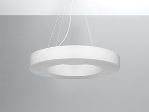 Miniaturka 1 - Nowoczesna biała lampa LED sufitowa z pierścieniem świetlnym