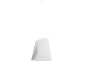 Miniaturka 6 - Designerski klosz lampy LED w bieli, lekko asymetryczny