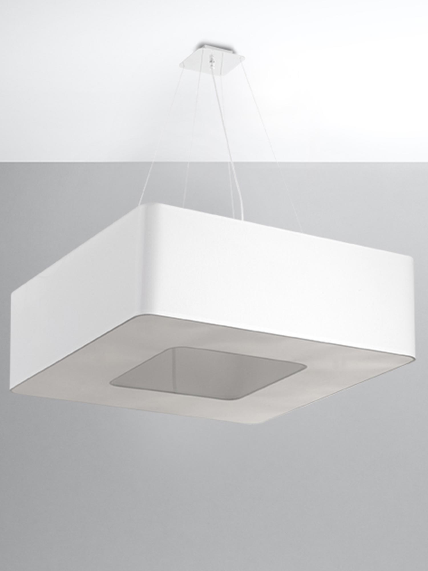 Kwadratowa biała lampa LED z mlecznym kloszem