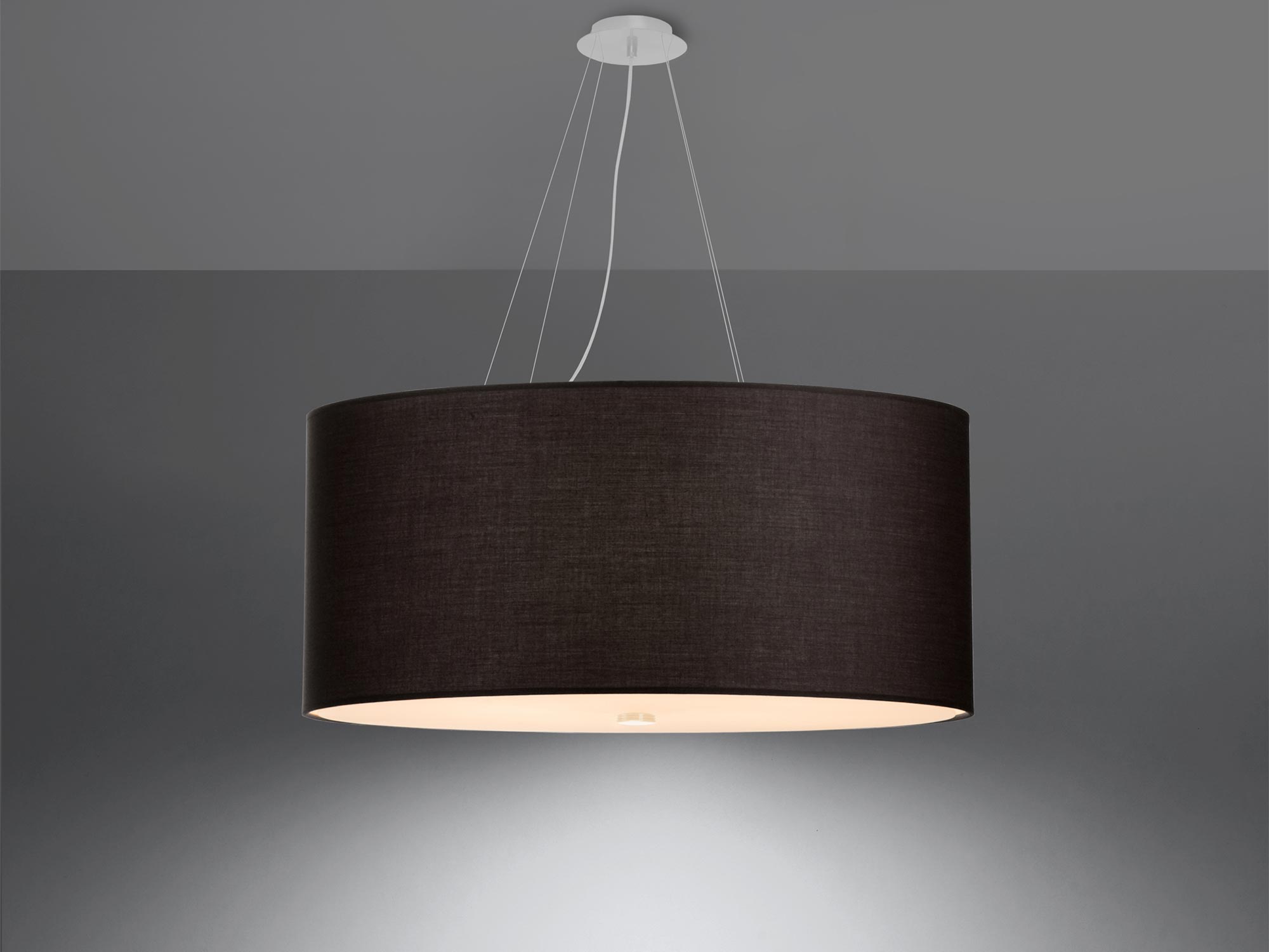 Duża czarna lampa LED z abażurem, styl elegancki