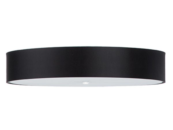 Czarna nowoczesna lampa LED z białym wnętrzem klosza