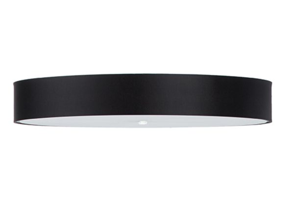 Designerska czarna lampa LED z jasnym wnętrzem klosza