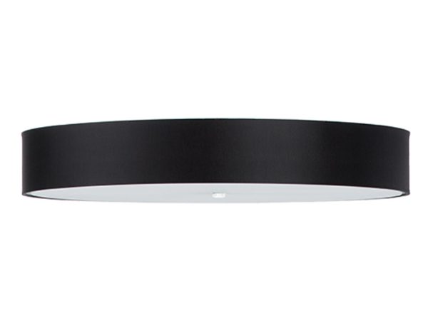 Nowoczesna czarna lampa LED z mlecznym kloszem