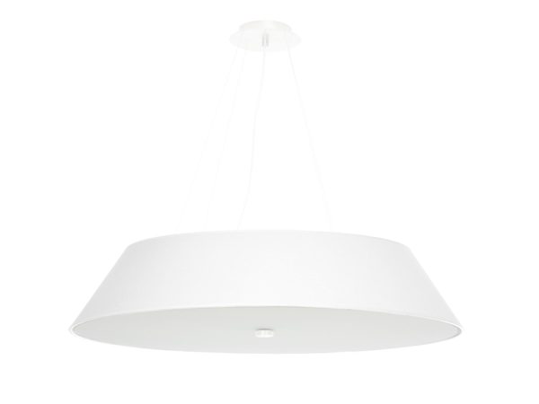 Designová bílá LED lampa závěsná, styl minimalistický