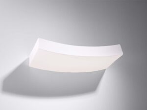 Miniaturka 1 - Biały kinkiet ceramiczny z wygiętym profilem