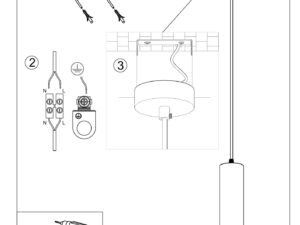 Miniaturka 7 - Instrukcja instalacji lampy wiszącej z cylindrycznym kloszem