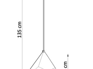 Miniatura 6 - Geometrická závěsná lampa o tvaru diamentu – 135 cm