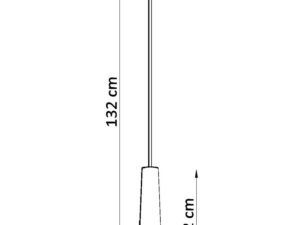 Miniaturka 6 - Wysokość lampy wiszącej z cylindrycznym kloszem – 132 cm