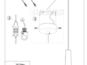 Miniaturka 7 - Montaż lampy wiszącej z betonowym kloszem – schemat techniczny