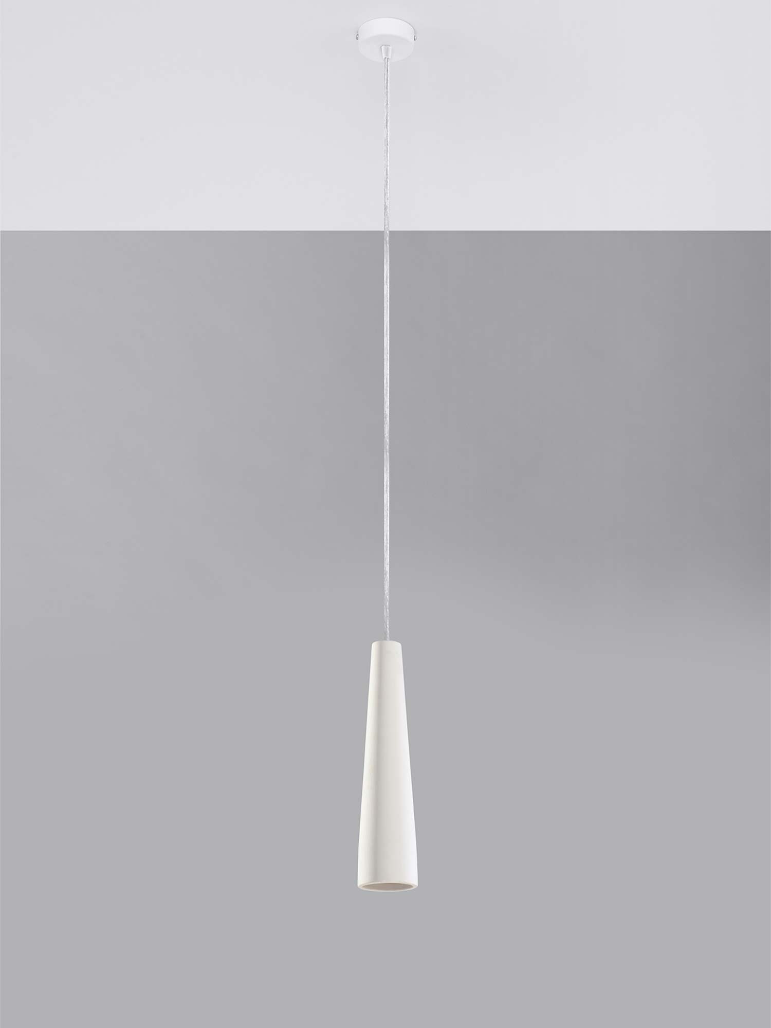 Nowoczesna biała lampa wisząca w kształcie tuby Nowoczesna biała lampa wisząca w kształcie tuby