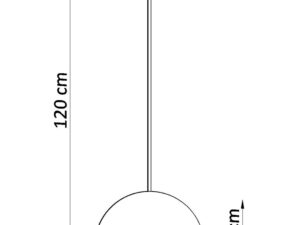 Miniaturka 6 - Rysunek techniczny białej lampy wiszącej – wysokość 120 cm