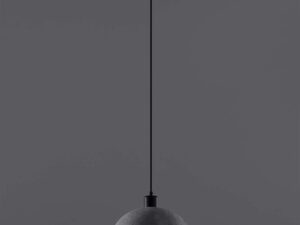 Miniaturka 2 - Czarna lampa wisząca z prostym kloszem o półkulistym kształcie
