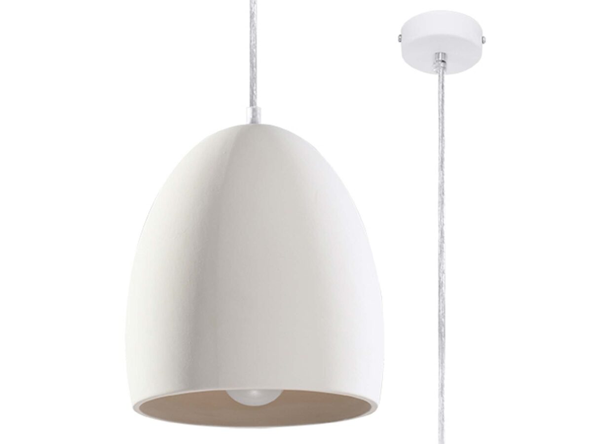 Keramik-Pendelleuchte weiß 30/22 cm E27 FIAMMA